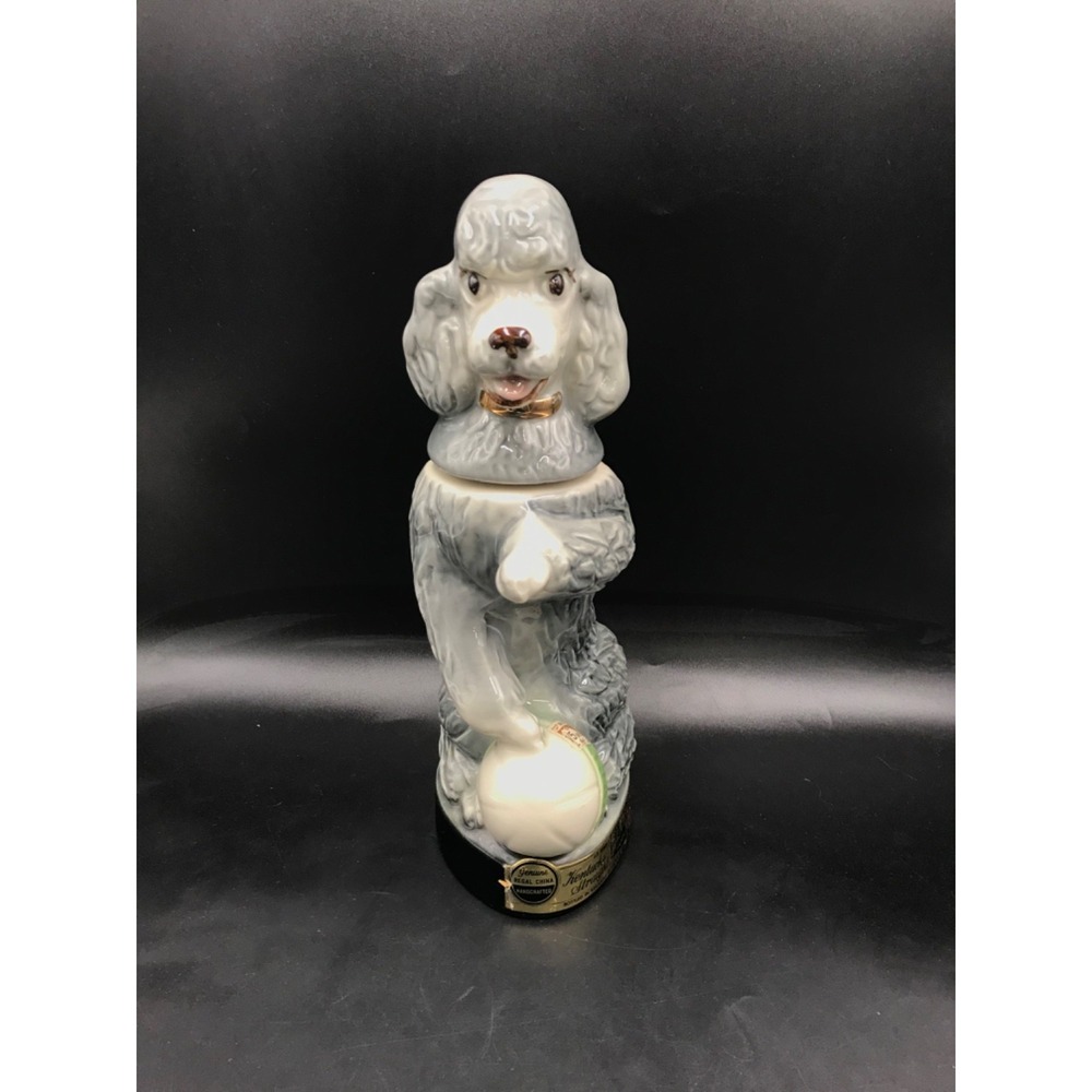 Vintage Jim Beam 1970 Gray Poodle Decanter Empty